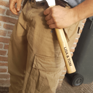 Hamer met tekst/naam