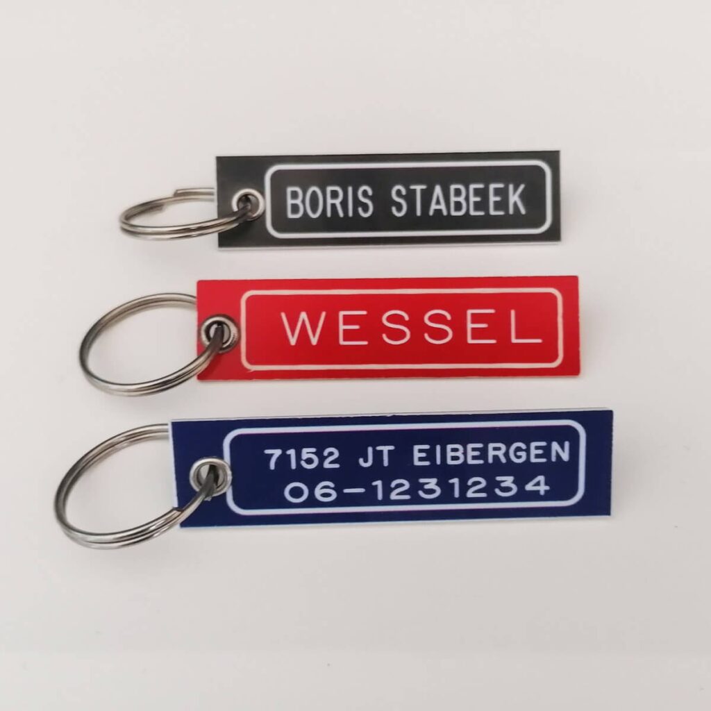 Driedelige ID sleutelhanger set